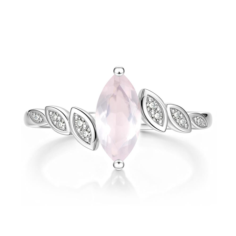 Marquise Cut London Blue Topaz Art Deco Leaf Bypass Ring - LUO Jewelry #gemstone_Rose Quartz