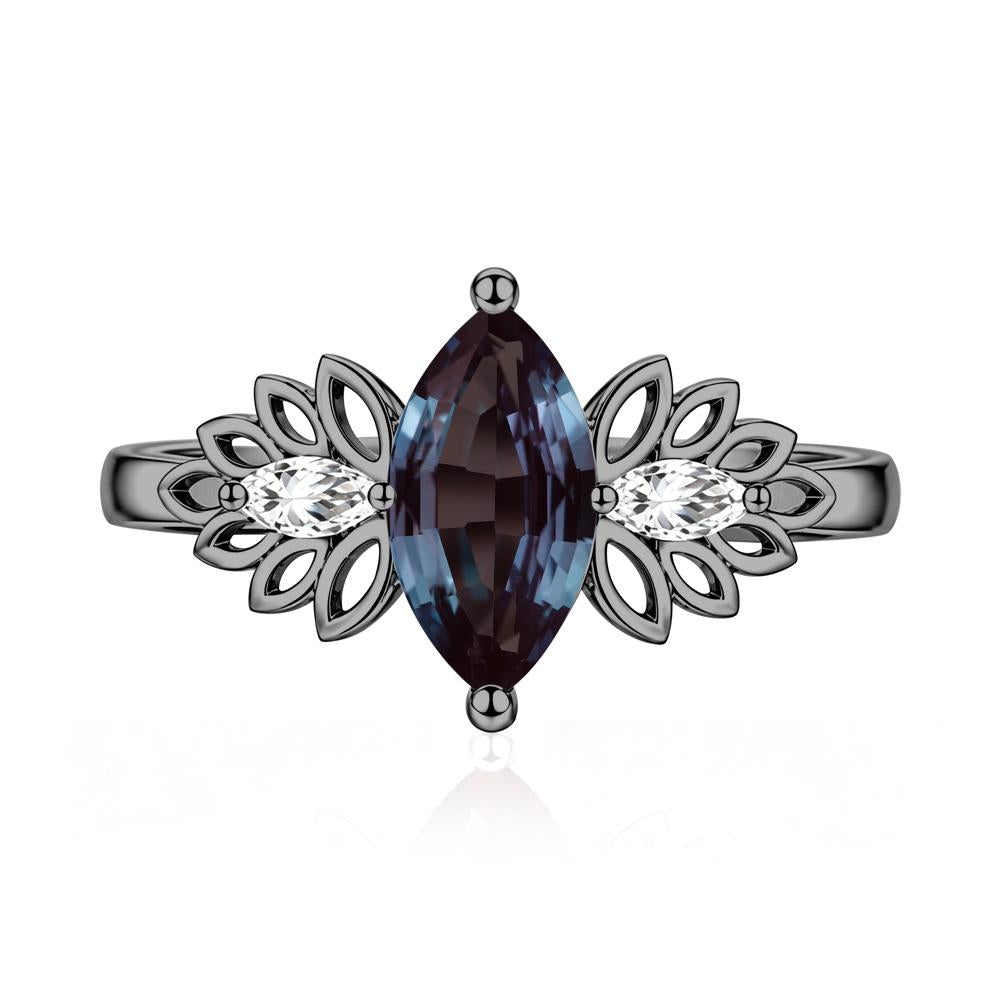 Leaf Inspired Marquise Cut Emerald Cocktail Ring - LUO Jewelry #gemstone_Alexandrite