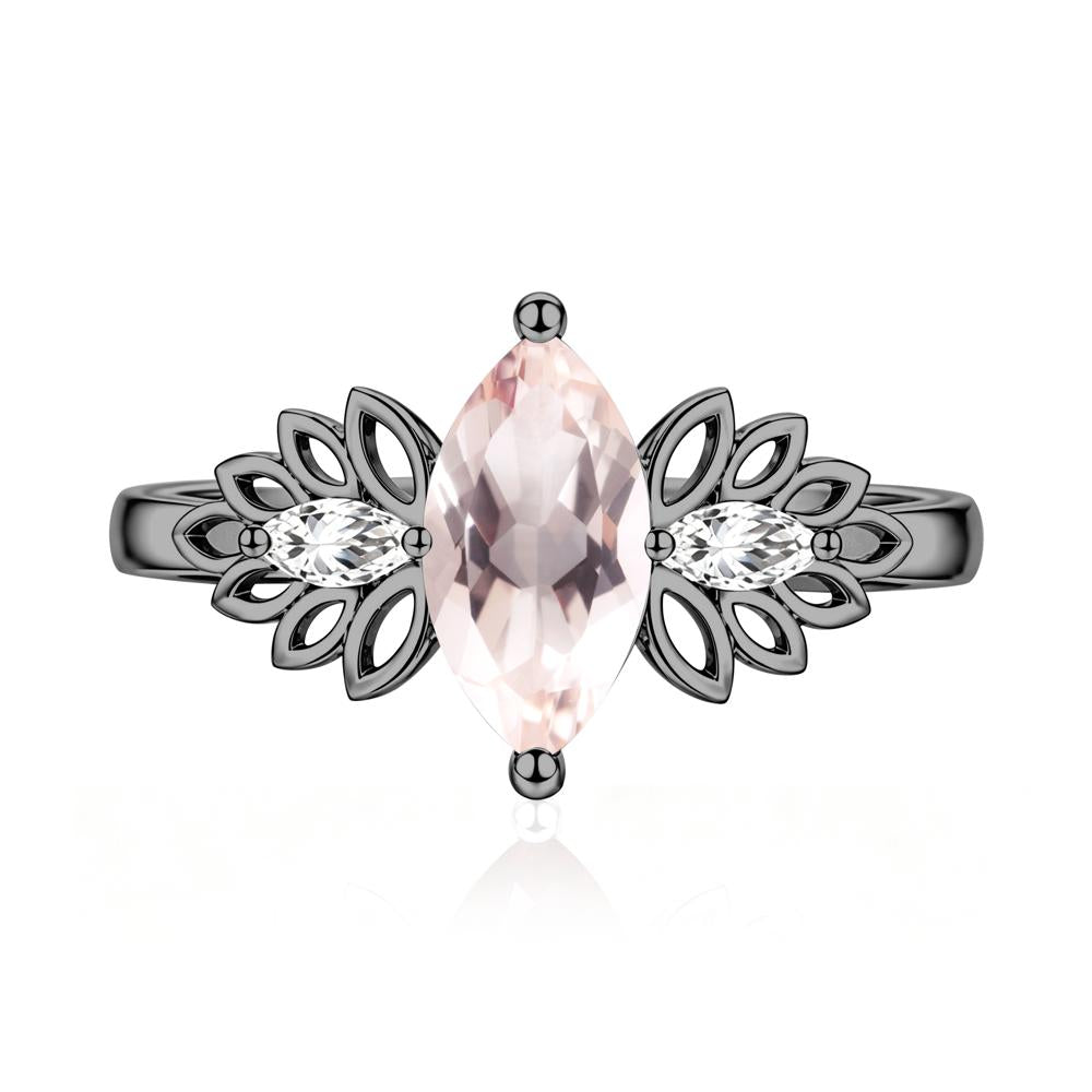 Leaf Inspired Marquise Cut Emerald Cocktail Ring - LUO Jewelry #gemstone_Morganite
