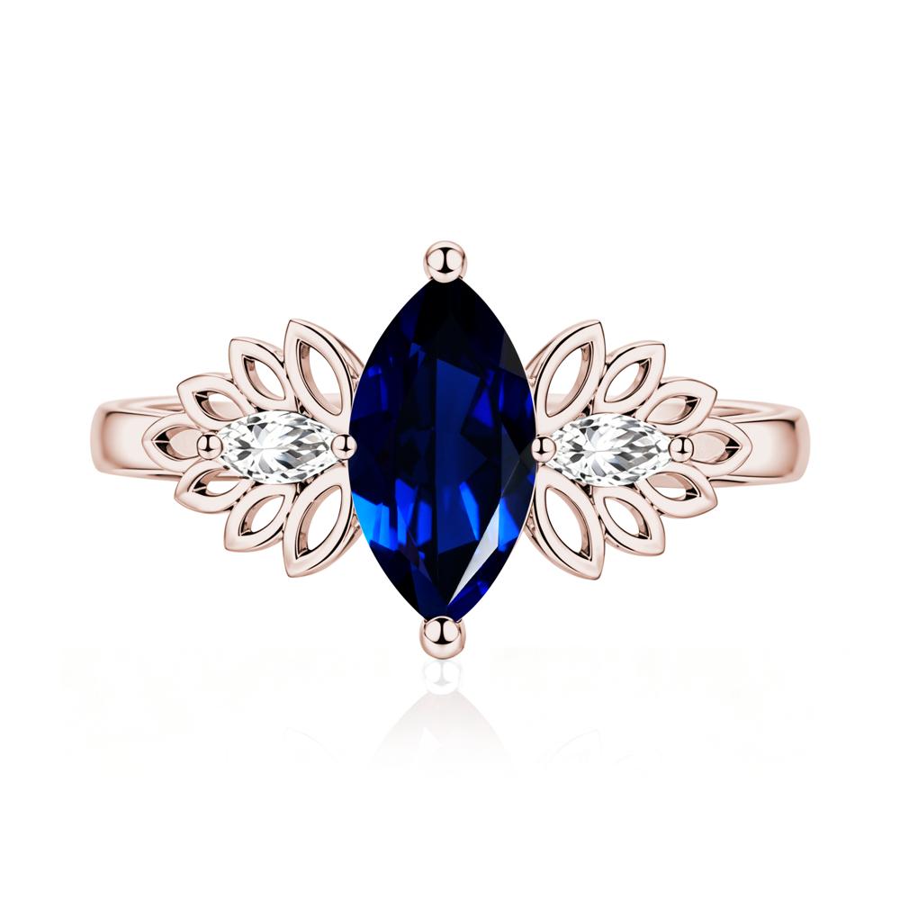 Leaf Inspired Marquise Cut Emerald Cocktail Ring - LUO Jewelry #gemstone_Sapphire