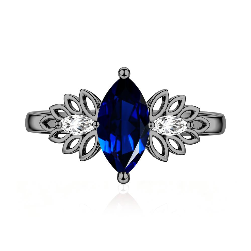 Leaf Inspired Marquise Cut Emerald Cocktail Ring - LUO Jewelry #gemstone_Sapphire