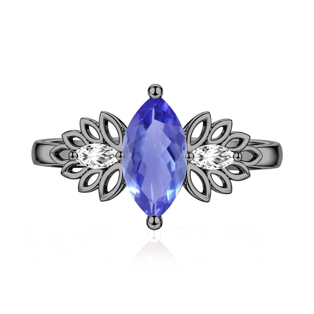 Leaf Inspired Marquise Cut Emerald Cocktail Ring - LUO Jewelry #gemstone_Tanzanite