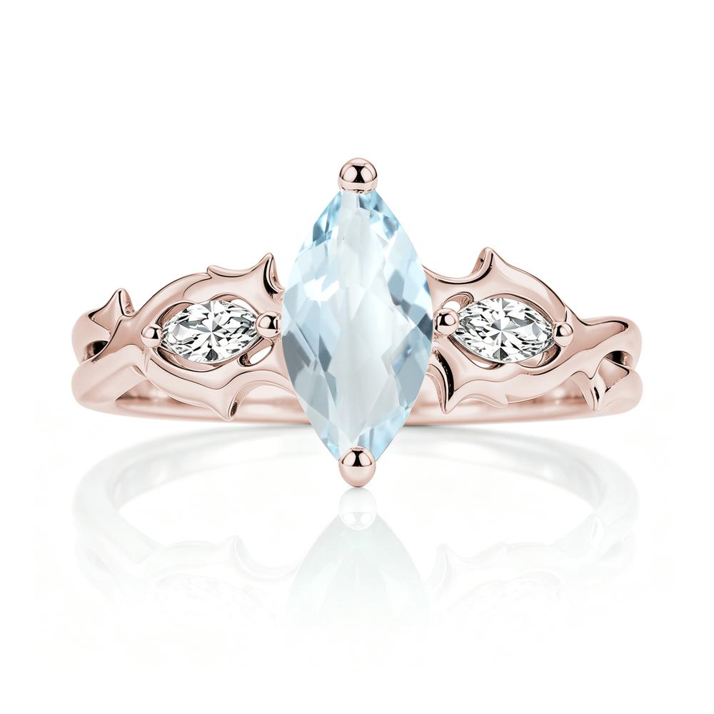 Marquise Cut Emerald Thorn Gothic Ring - LUO Jewelry #gemstone_Aquamarine