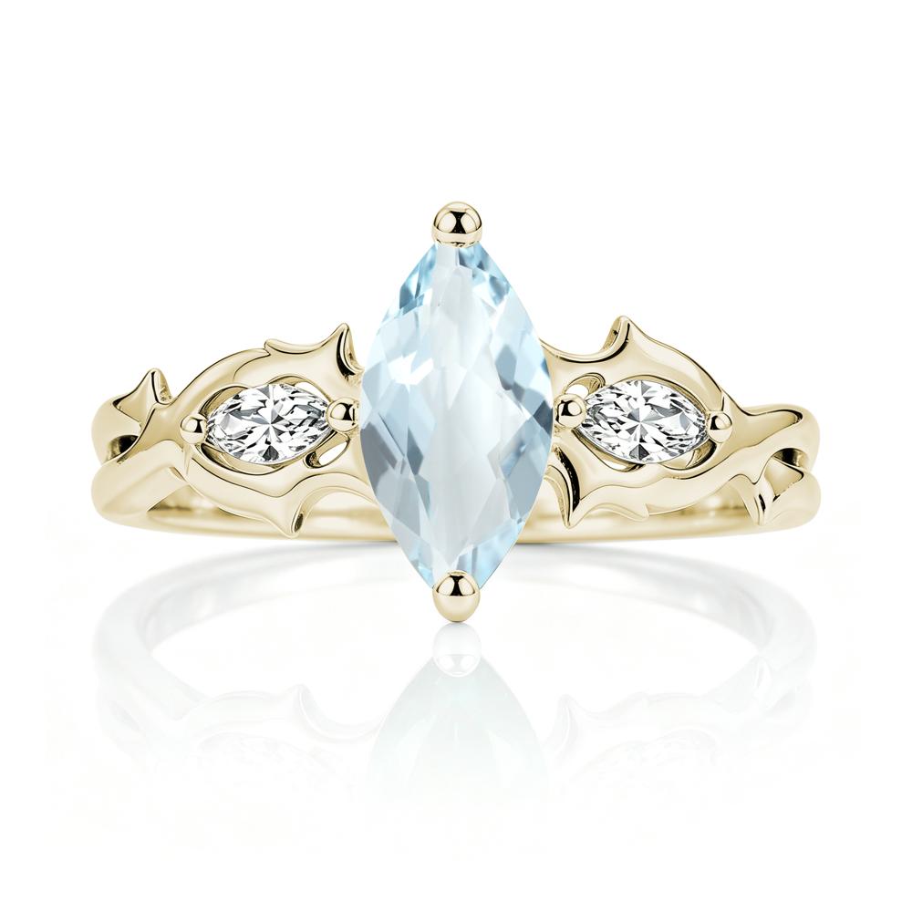 Marquise Cut Emerald Thorn Gothic Ring - LUO Jewelry #gemstone_Aquamarine