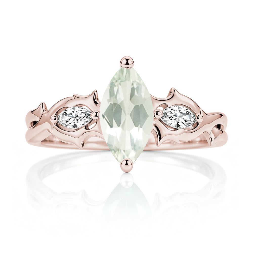 Marquise Cut Emerald Thorn Gothic Ring - LUO Jewelry #gemstone_Green Amethyst