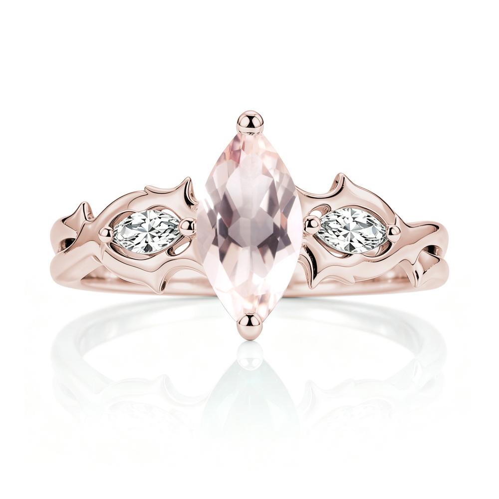 Marquise Cut Emerald Thorn Gothic Ring - LUO Jewelry #gemstone_Morganite