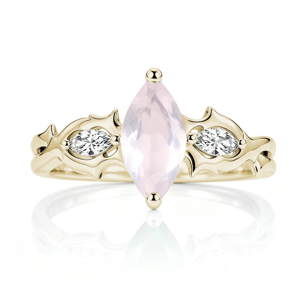 Marquise Cut Emerald Thorn Gothic Ring - LUO Jewelry #gemstone_Rose Quartz
