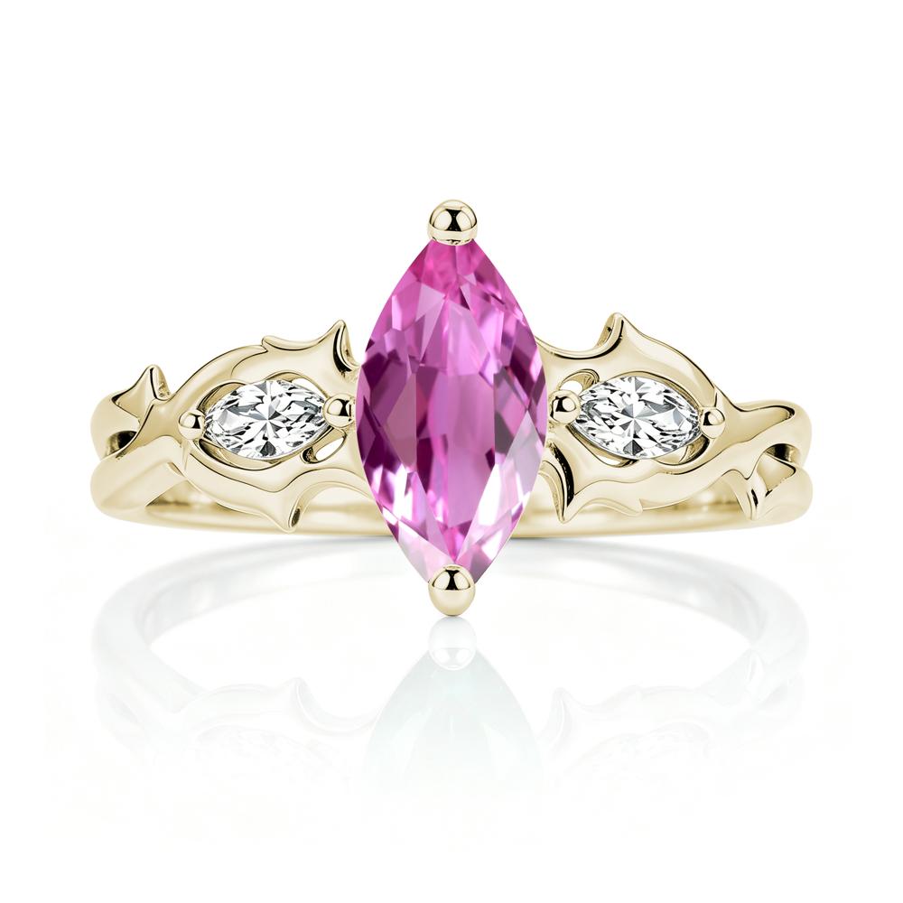 Marquise Cut Emerald Thorn Gothic Ring - LUO Jewelry #gemstone_Pink Sapphire