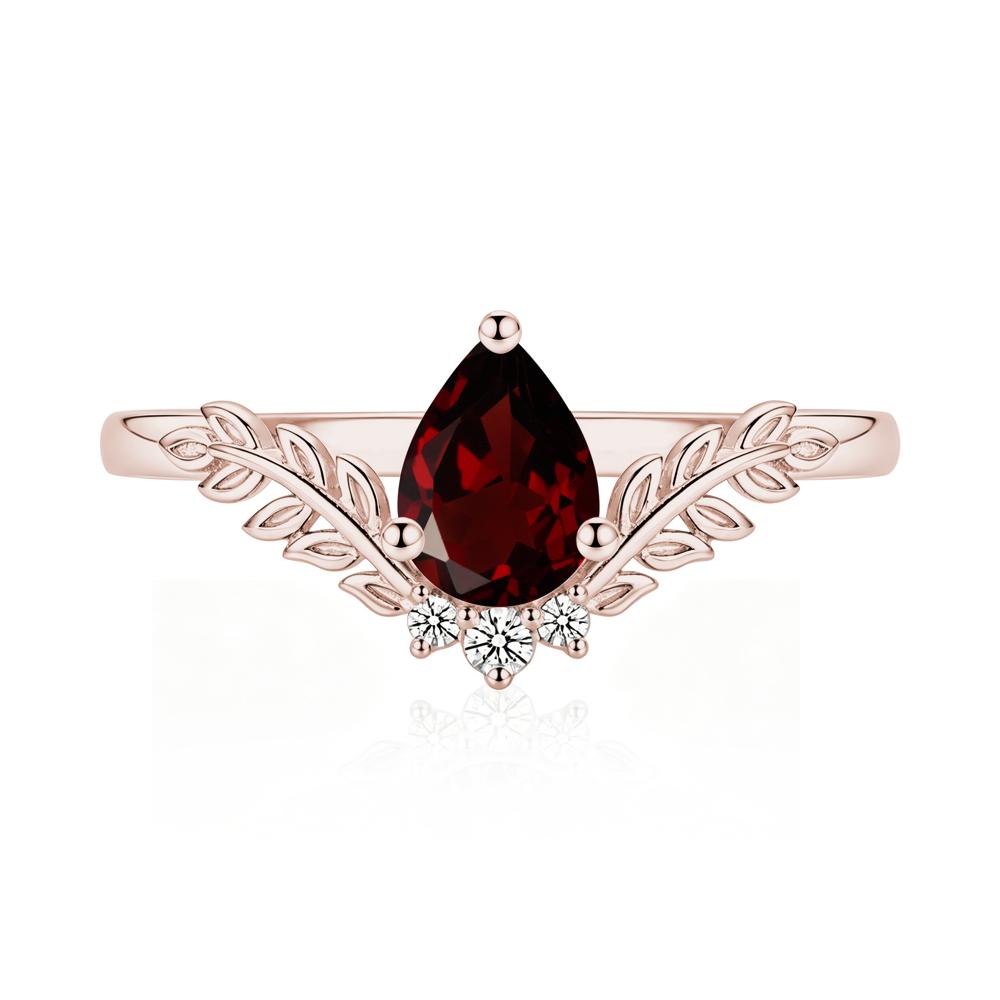 Pear Shaped Alexandrite Leaf Curved Ring - LUO Jewelry #gemstone_Garnet