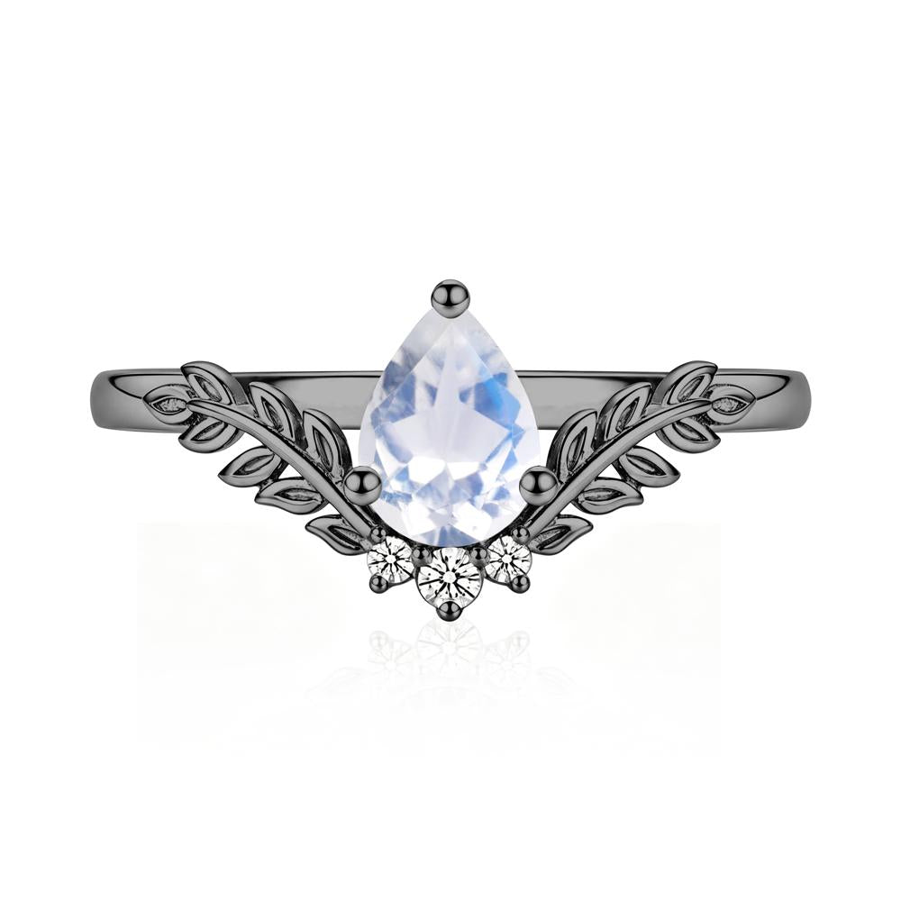 Pear Shaped Alexandrite Leaf Curved Ring - LUO Jewelry #gemstone_Moonstone