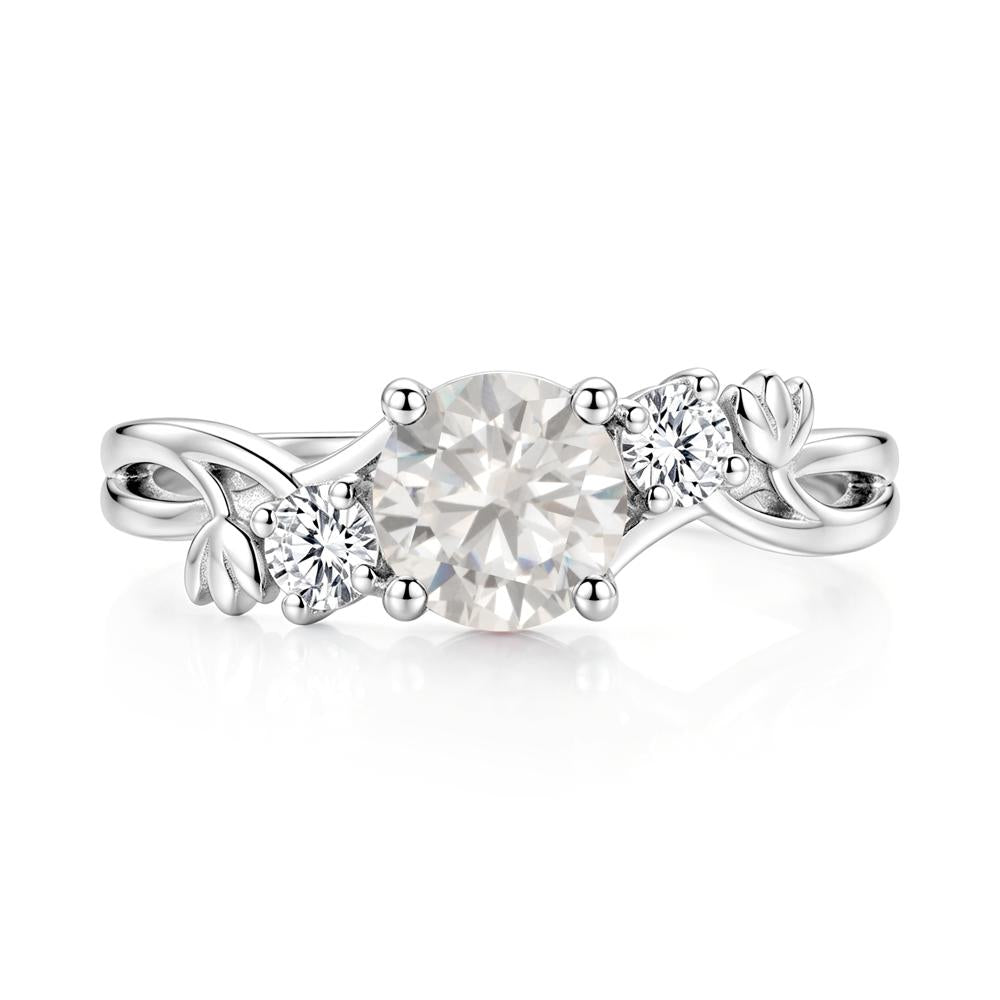 Floral Round Shaped Sapphire Twist Bypass Ring - LUO Jewelry #gemstone_Cubic Zirconia