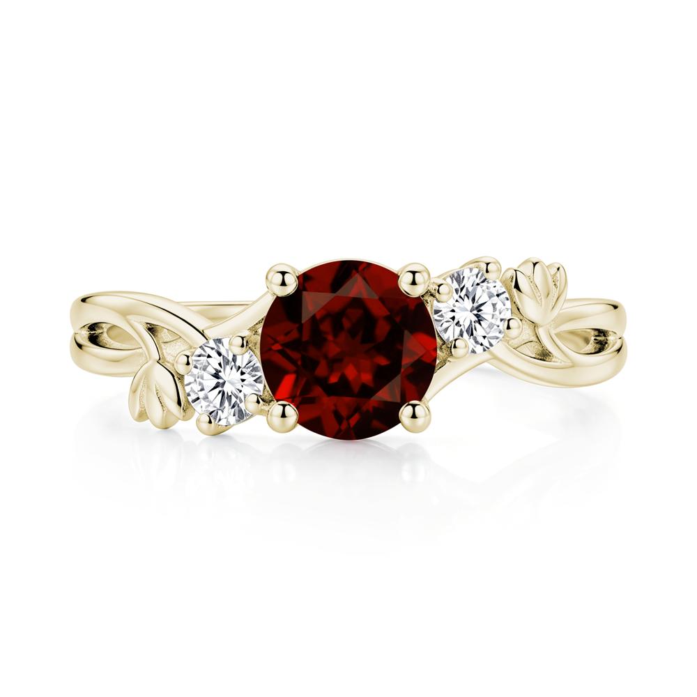 Floral Round Shaped Sapphire Twist Bypass Ring - LUO Jewelry #gemstone_Garnet