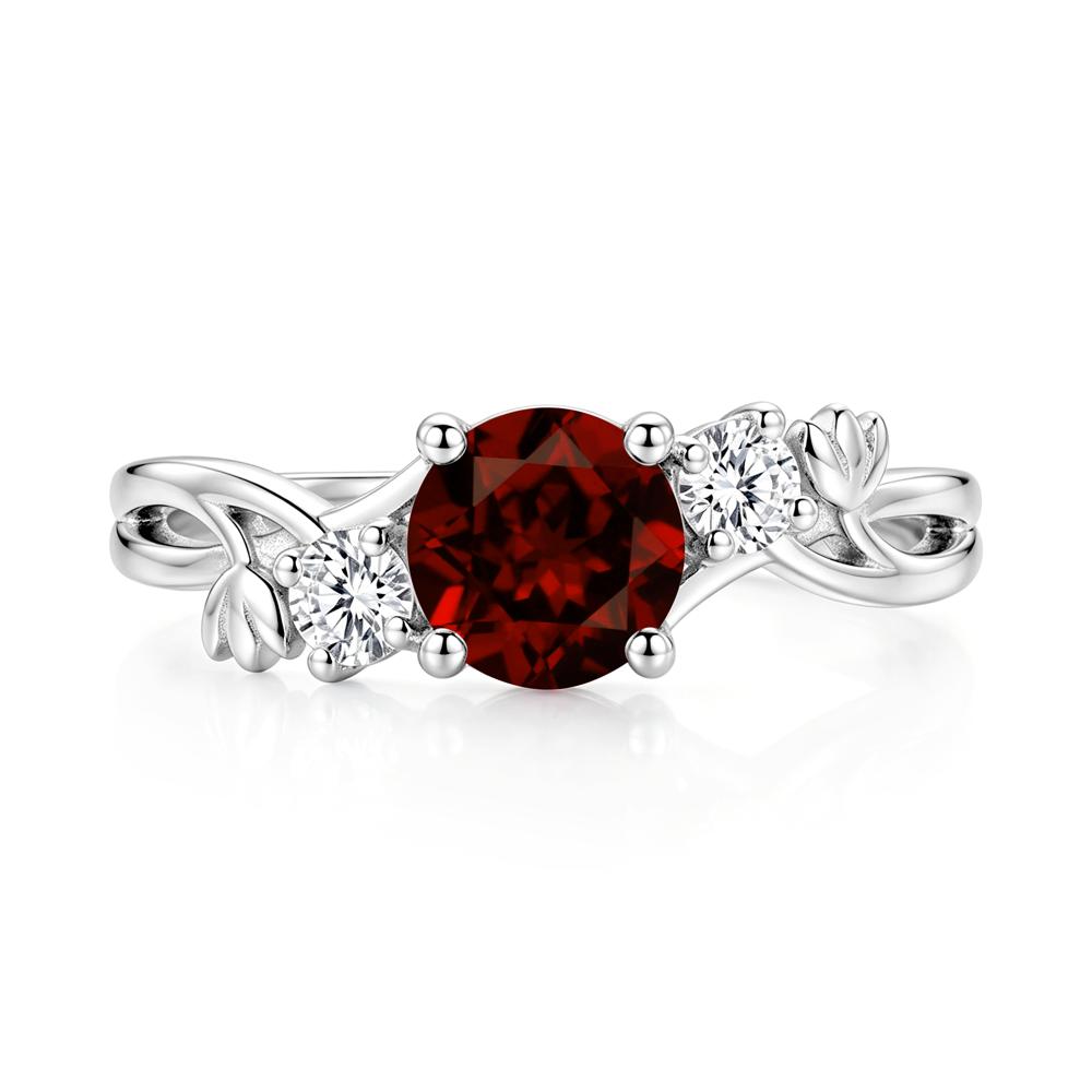 Floral Round Shaped Sapphire Twist Bypass Ring - LUO Jewelry #gemstone_Garnet