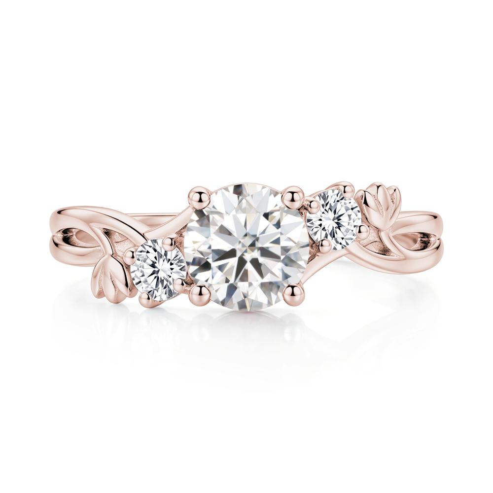 Floral Round Shaped Sapphire Twist Bypass Ring - LUO Jewelry #gemstone_Moissanite