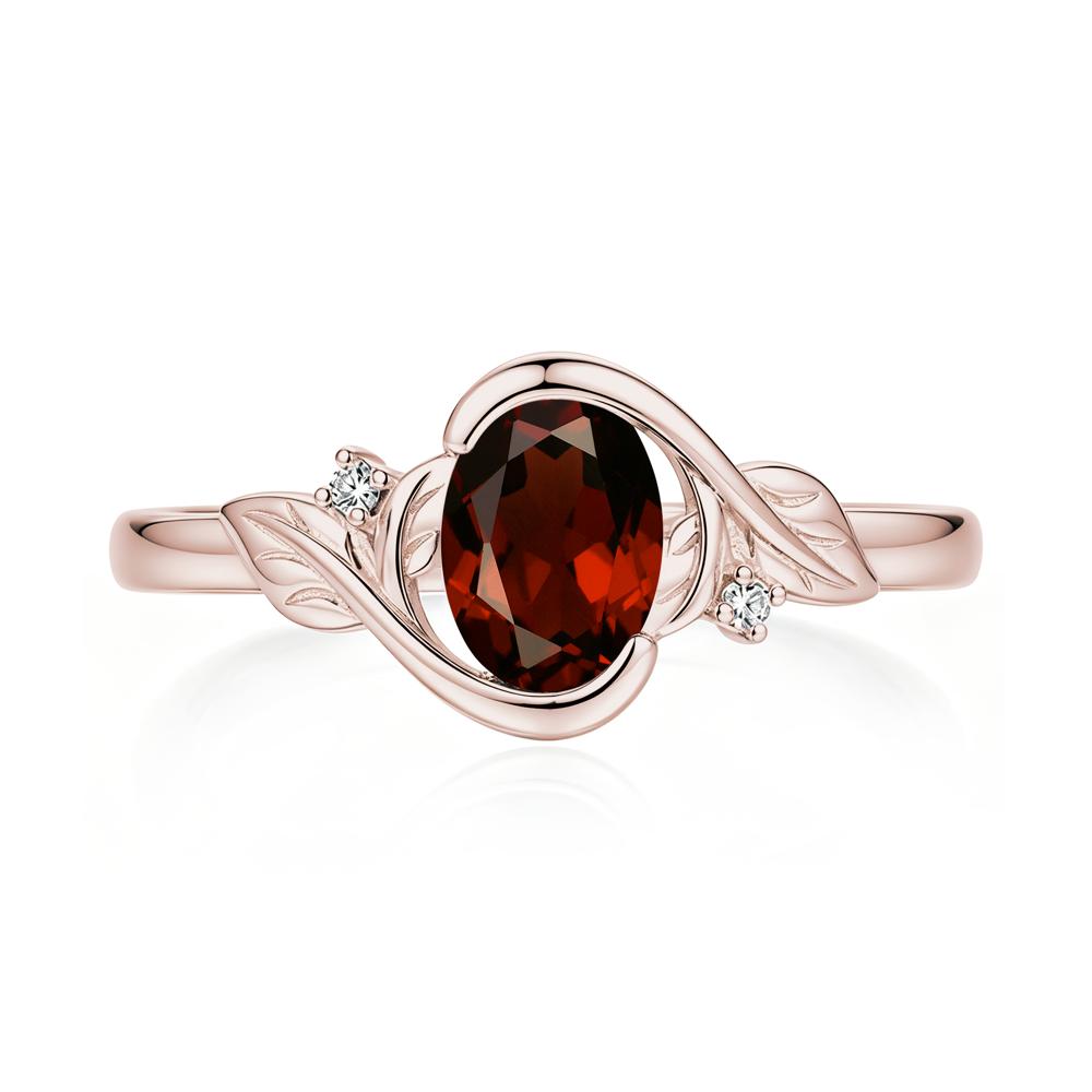 Leaf Inspired Oval Shaped Emerald Tension Ring - LUO Jewelry #gemstone_Garnet