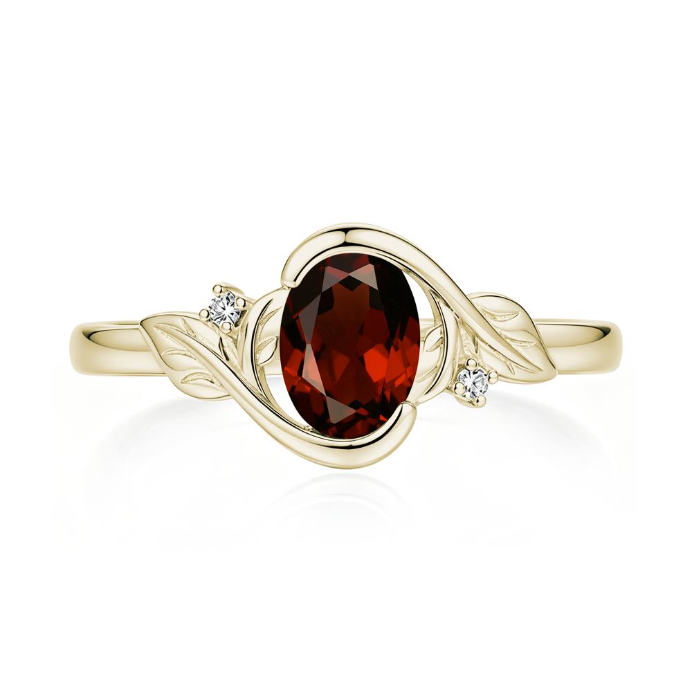 Leaf Inspired Oval Shaped Emerald Tension Ring - LUO Jewelry #gemstone_Garnet