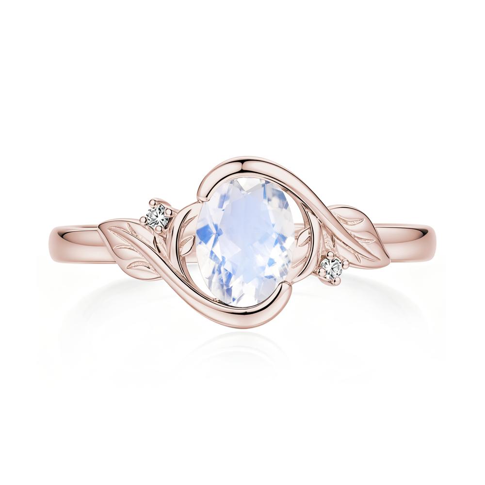 Leaf Inspired Oval Shaped Emerald Tension Ring - LUO Jewelry #gemstone_Moonstone