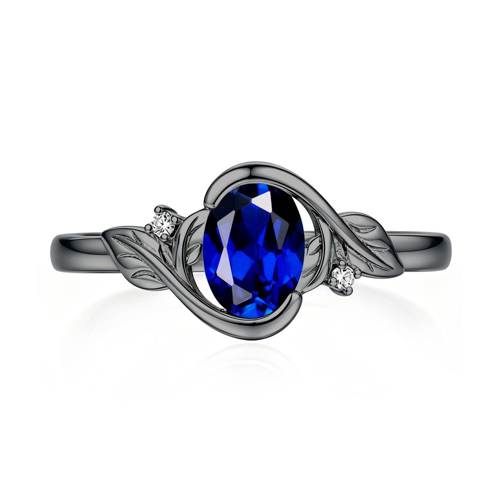 Leaf Inspired Oval Shaped Emerald Tension Ring - LUO Jewelry #gemstone_Sapphire