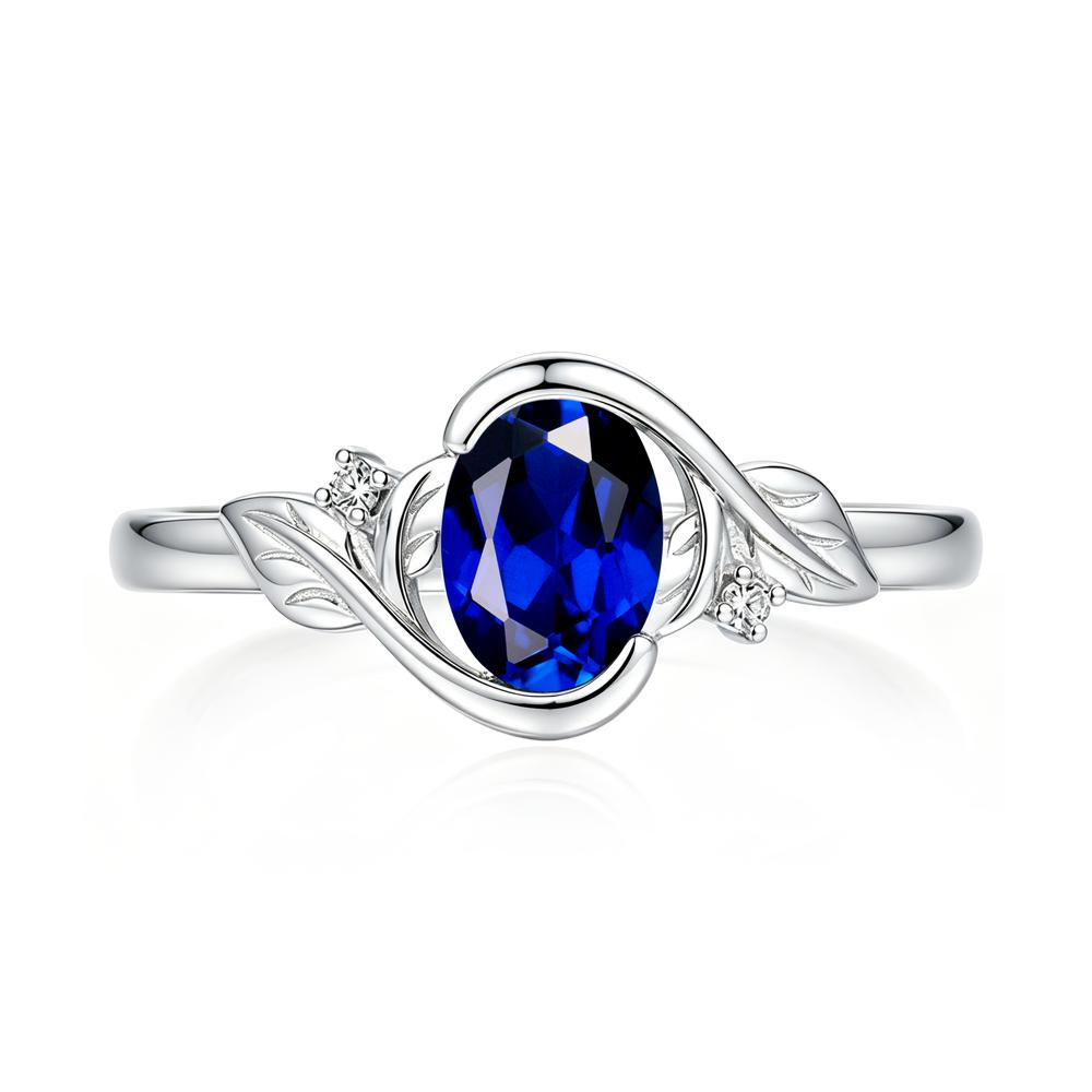 Leaf Inspired Oval Shaped Emerald Tension Ring - LUO Jewelry #gemstone_Sapphire