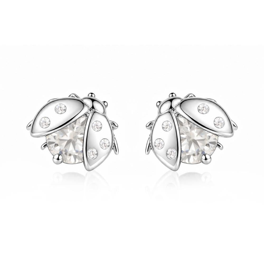 Round Shaped London Blue Topaz Ladybird Stud Earrings - LUO Jewelry #gemstone_Cubic Zirconia