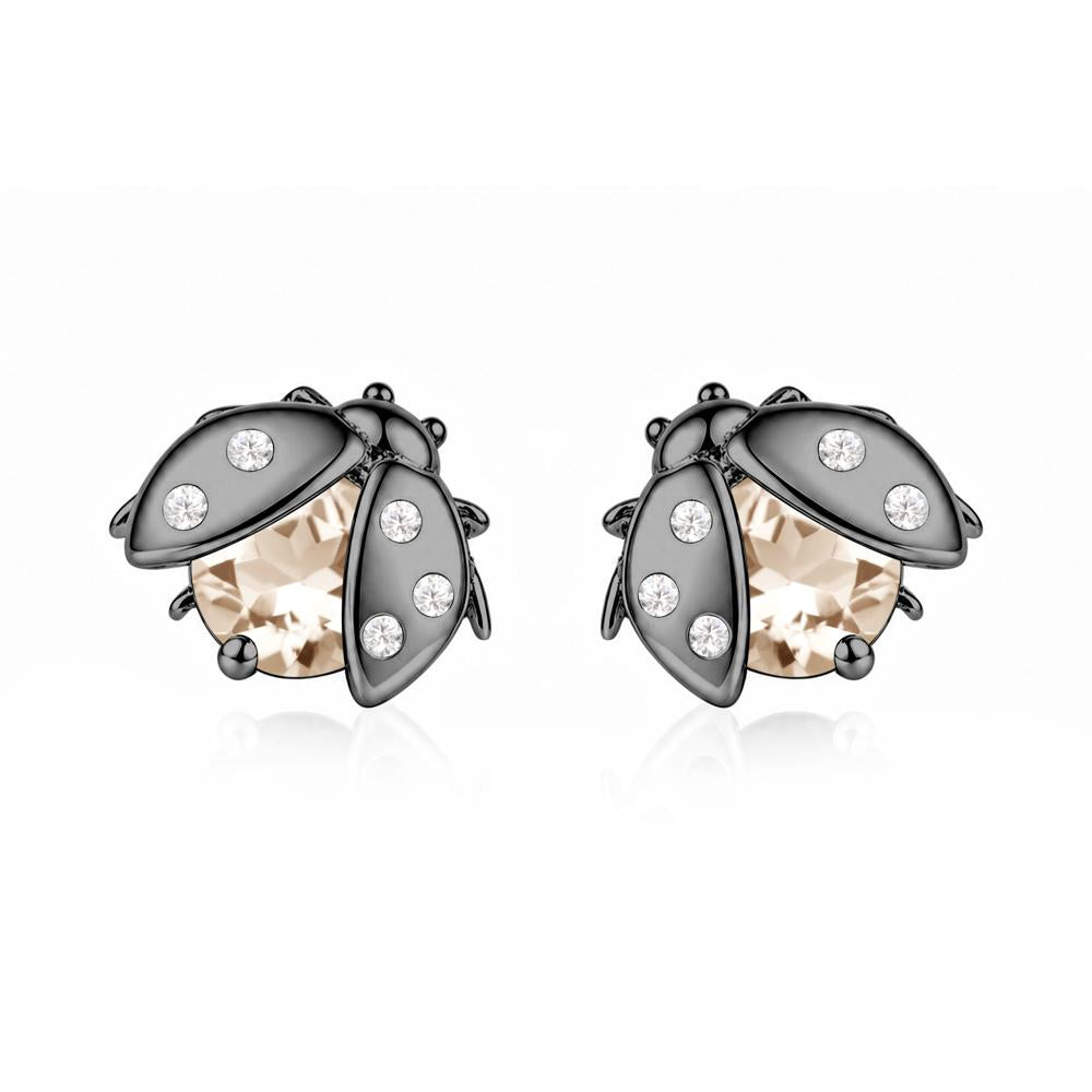 Round Shaped London Blue Topaz Ladybird Stud Earrings - LUO Jewelry #gemstone_Morganite