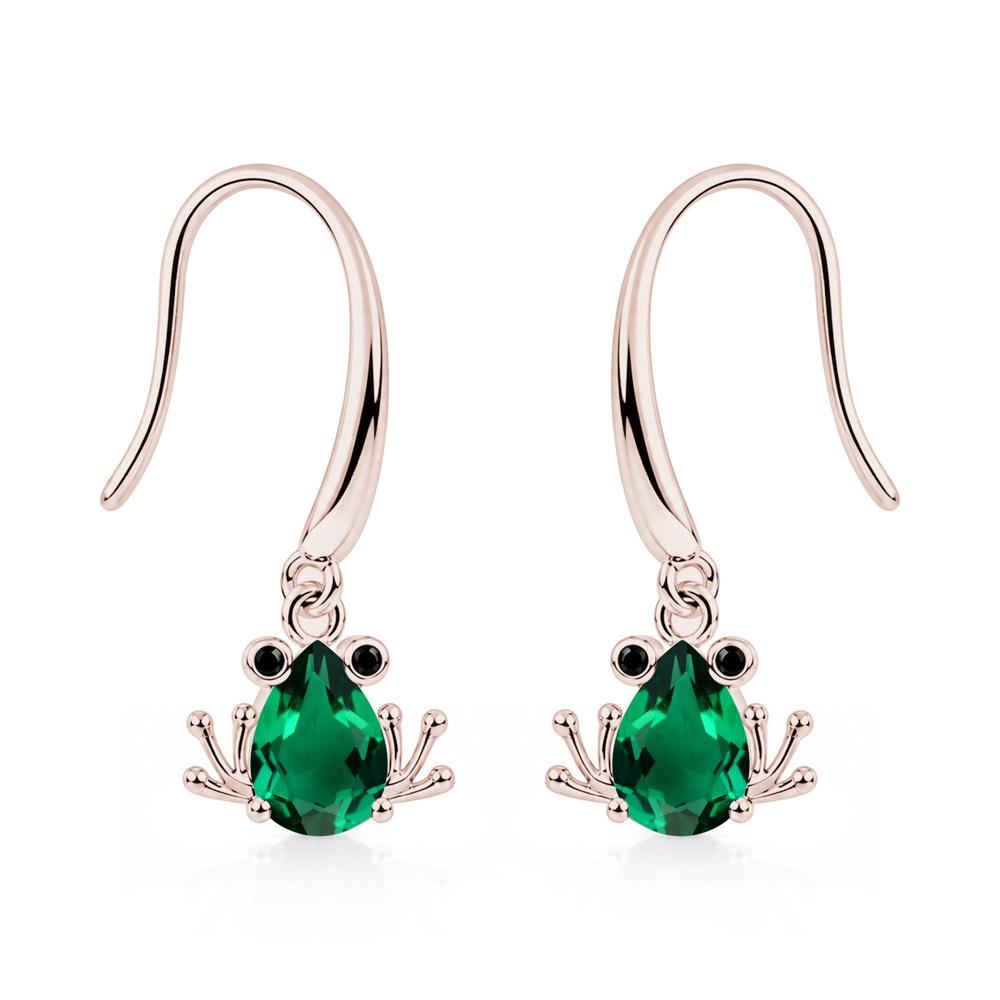 Pear Cut Aquamarine and Black Spinel Frog Hook Earrings - LUO Jewelry #gemstone_Emerald and Black Spinel