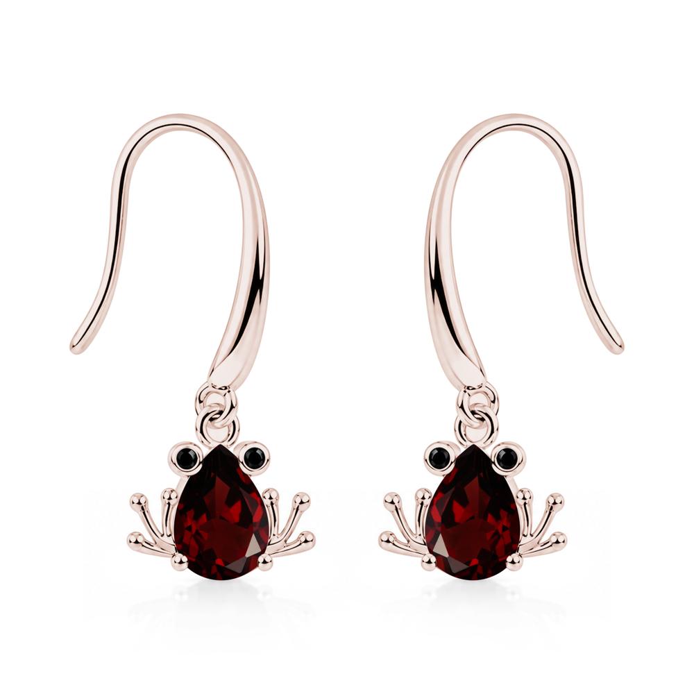 Pear Cut Aquamarine and Black Spinel Frog Hook Earrings - LUO Jewelry #gemstone_Garnet and Black Spinel