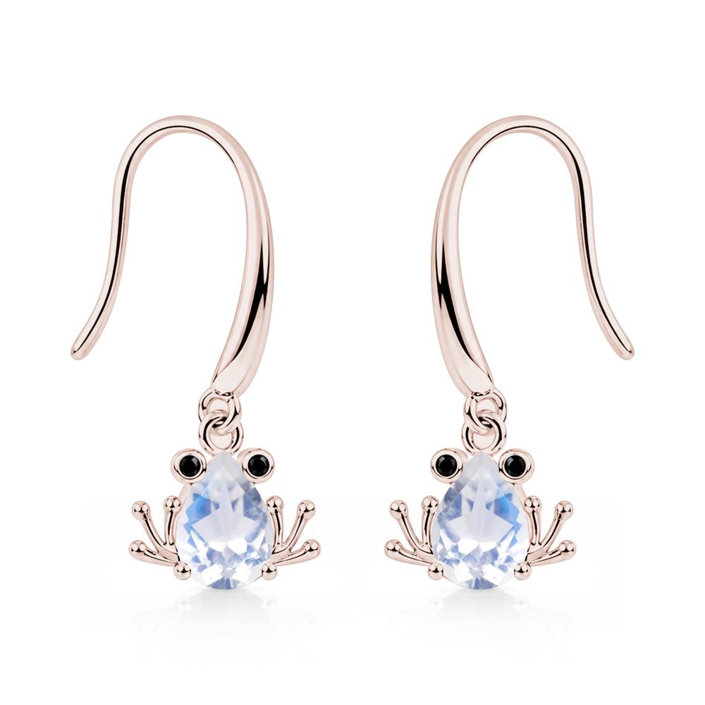 Pear Cut Aquamarine and Black Spinel Frog Hook Earrings - LUO Jewelry #gemstone_Moonstone and Black Spinel