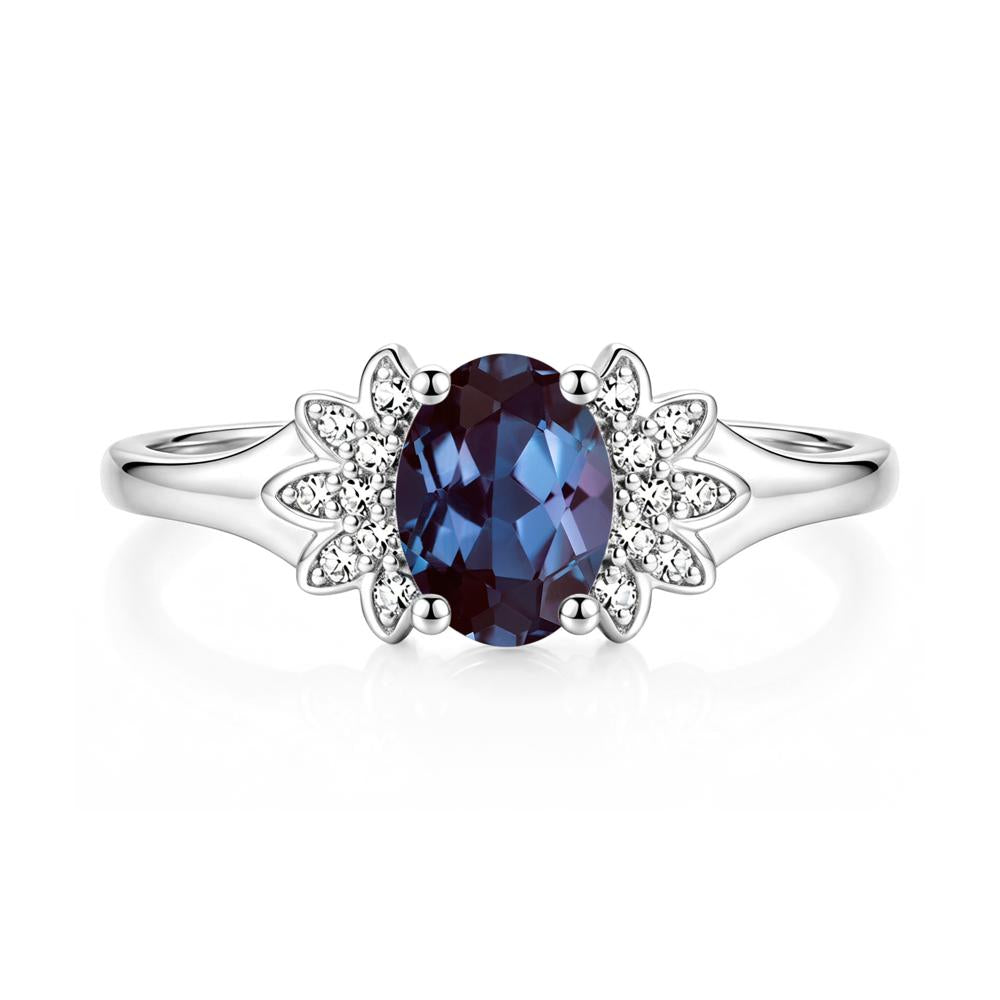 Oval Shaped London Blue Topaz Cluster Cocktail Ring - LUO Jewelry #gemstone_Alexandrite