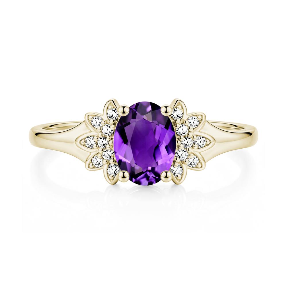 Oval Shaped London Blue Topaz Cluster Cocktail Ring - LUO Jewelry #gemstone_Amethyst