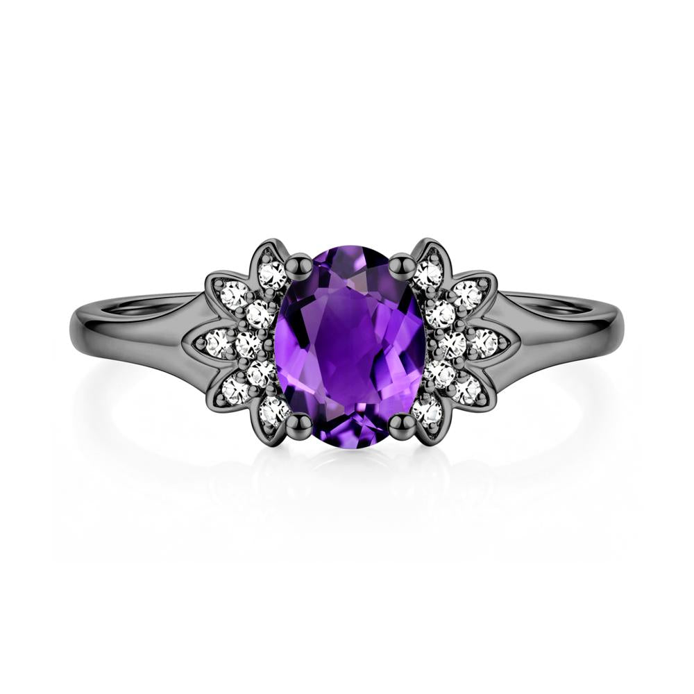 Oval Shaped London Blue Topaz Cluster Cocktail Ring - LUO Jewelry #gemstone_Amethyst
