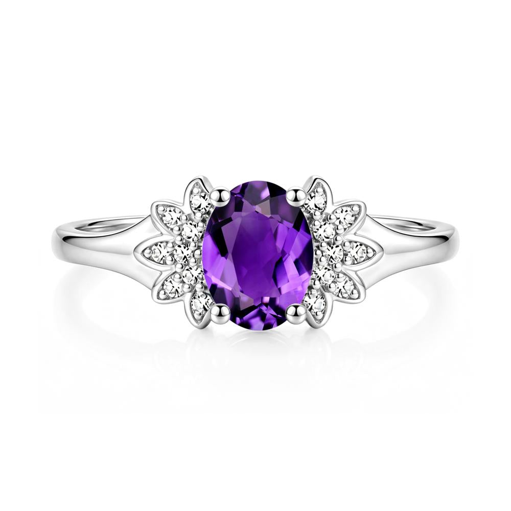 Oval Shaped London Blue Topaz Cluster Cocktail Ring - LUO Jewelry #gemstone_Amethyst