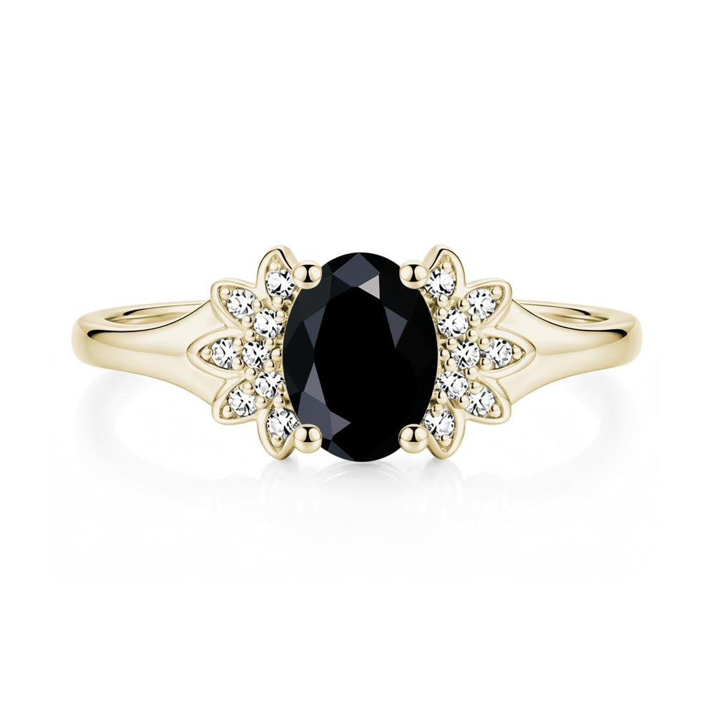 Oval Shaped London Blue Topaz Cluster Cocktail Ring - LUO Jewelry #gemstone_Black Spinel
