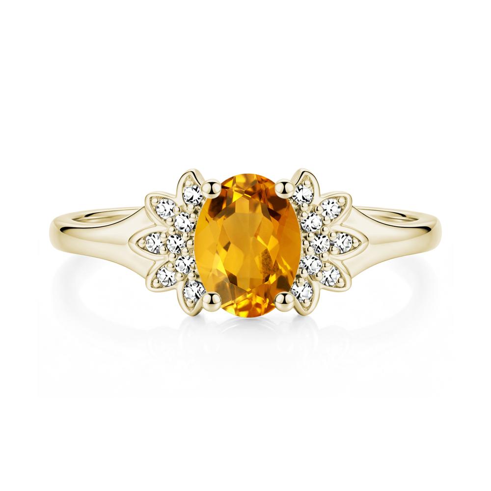 Oval Shaped London Blue Topaz Cluster Cocktail Ring - LUO Jewelry #gemstone_Citrine