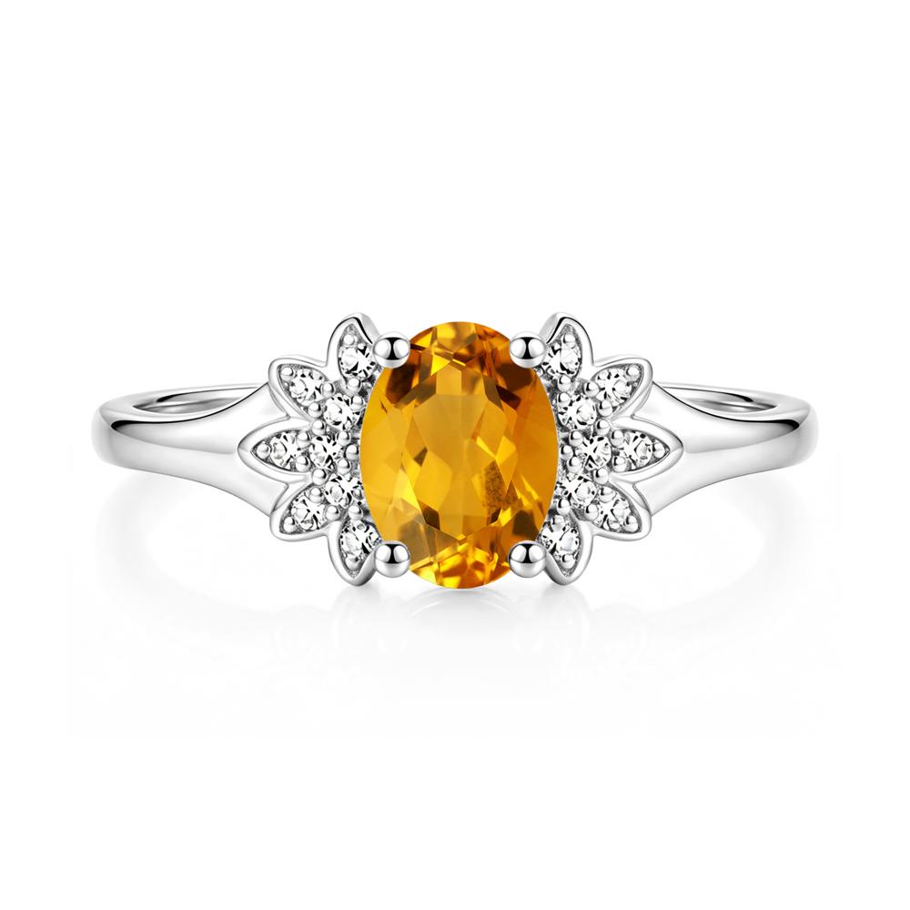 Oval Shaped London Blue Topaz Cluster Cocktail Ring - LUO Jewelry #gemstone_Citrine