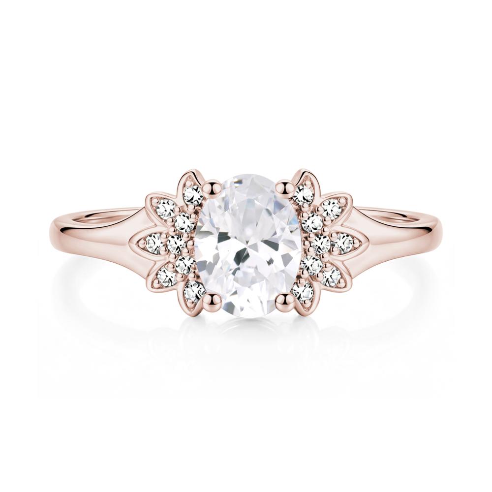 Oval Shaped London Blue Topaz Cluster Cocktail Ring - LUO Jewelry #gemstone_Cubic Zirconia