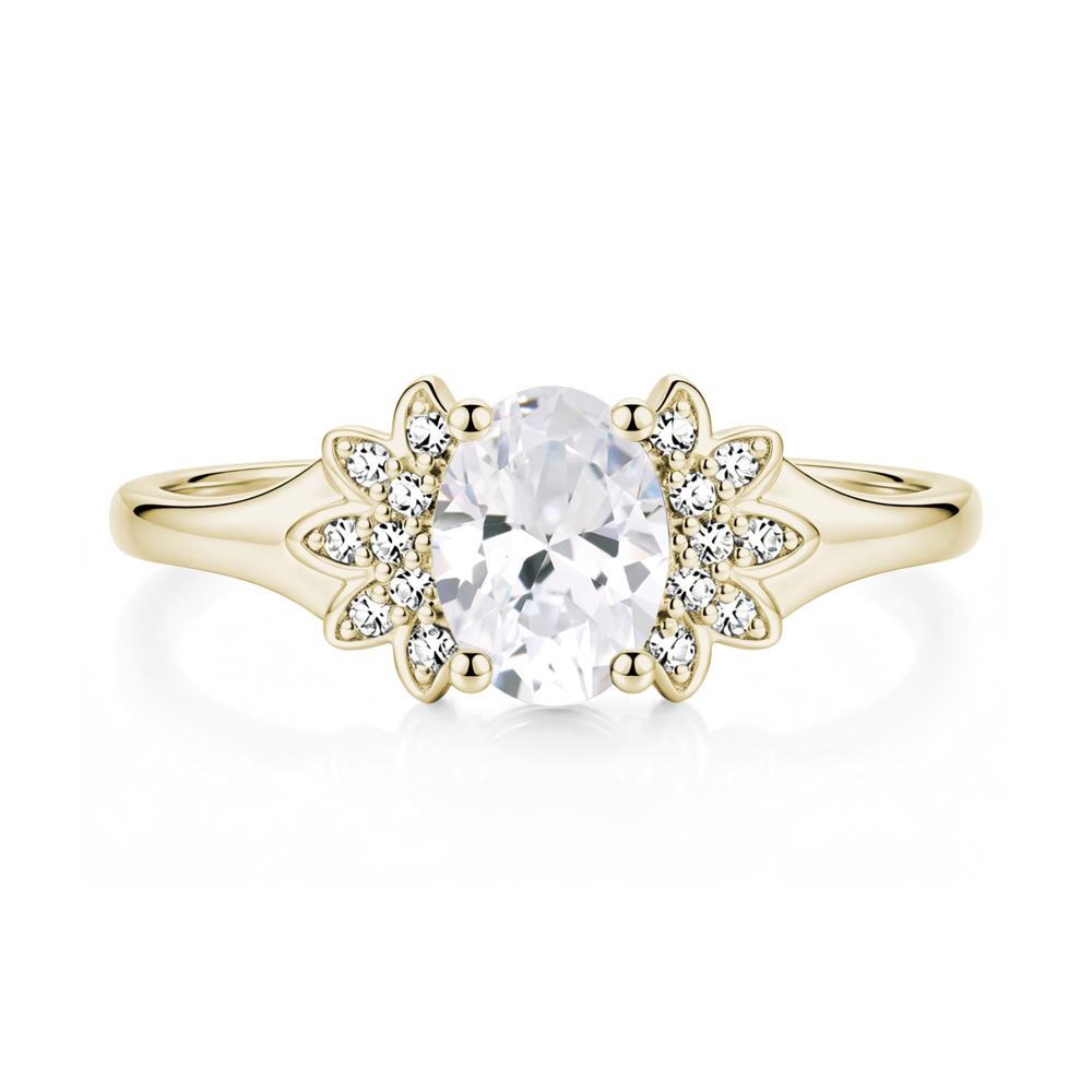 Oval Shaped London Blue Topaz Cluster Cocktail Ring - LUO Jewelry #gemstone_Cubic Zirconia