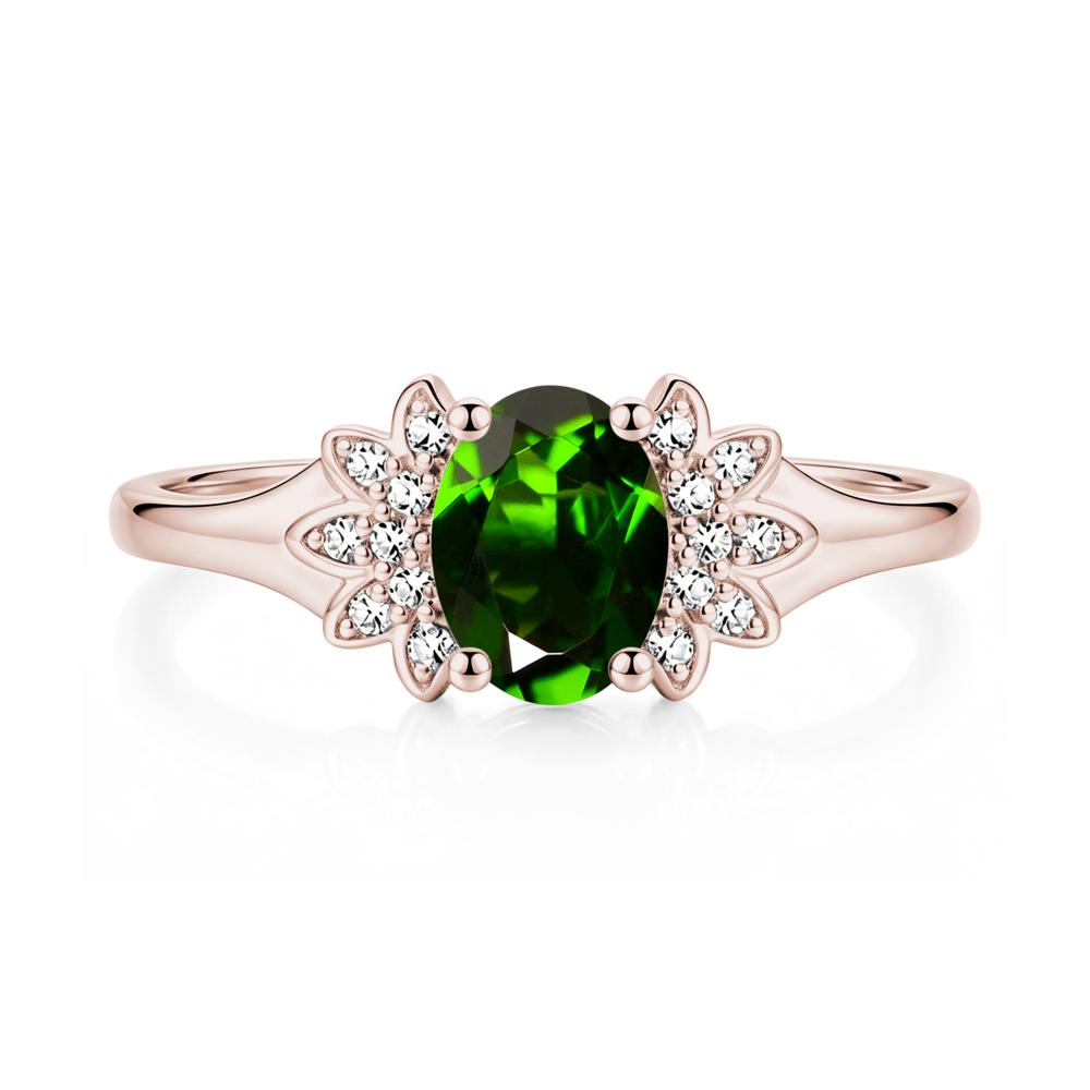 Oval Shaped London Blue Topaz Cluster Cocktail Ring - LUO Jewelry #gemstone_Diopside