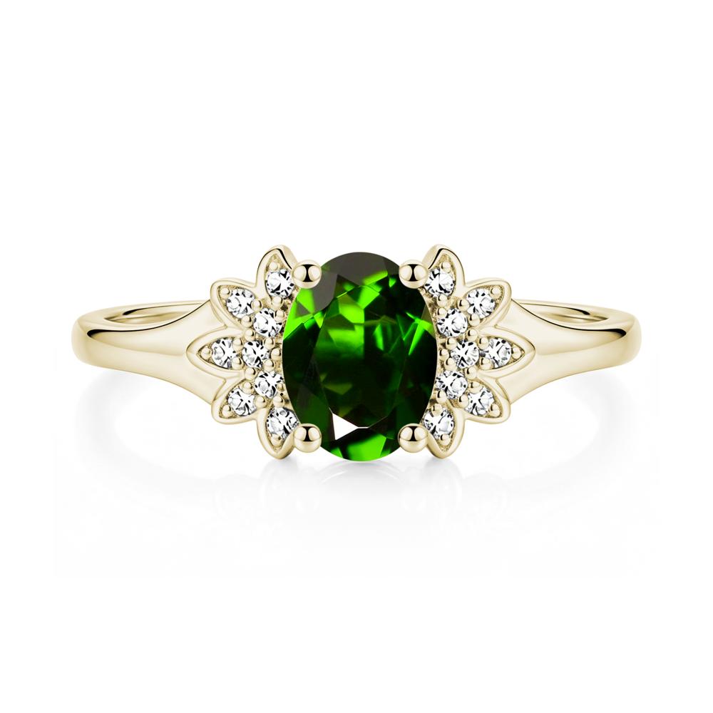 Oval Shaped London Blue Topaz Cluster Cocktail Ring - LUO Jewelry #gemstone_Diopside