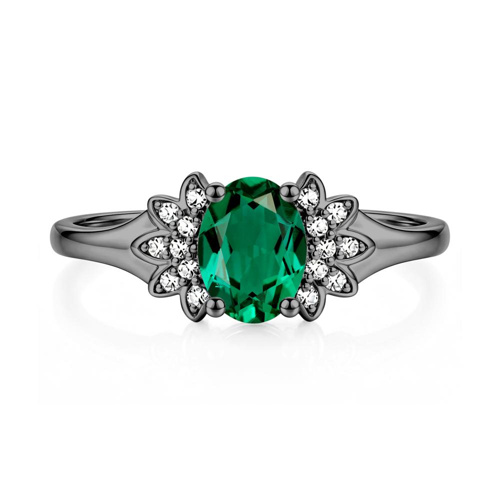 Oval Shaped London Blue Topaz Cluster Cocktail Ring - LUO Jewelry #gemstone_Emerald