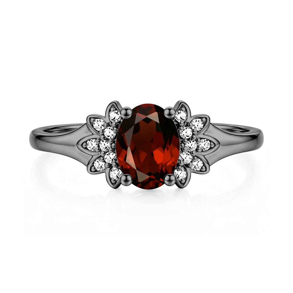 Oval Shaped London Blue Topaz Cluster Cocktail Ring - LUO Jewelry #gemstone_Garnet