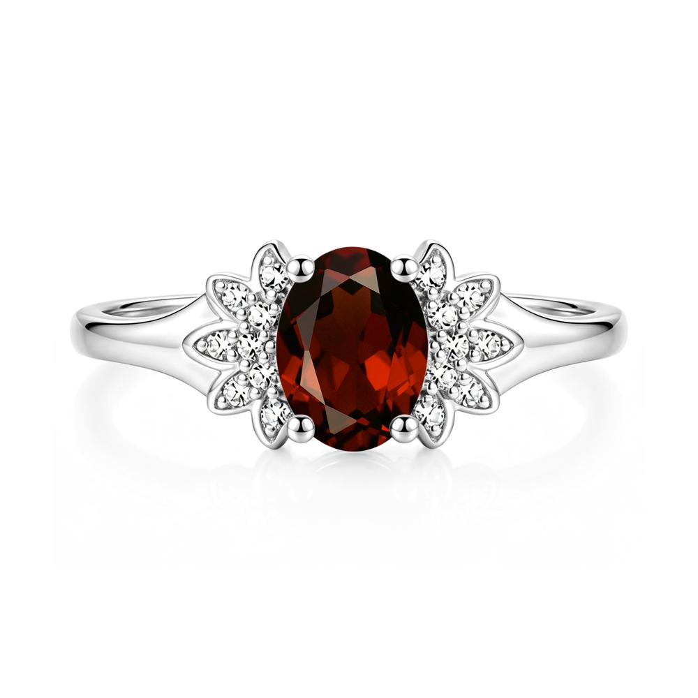 Oval Shaped London Blue Topaz Cluster Cocktail Ring - LUO Jewelry #gemstone_Garnet