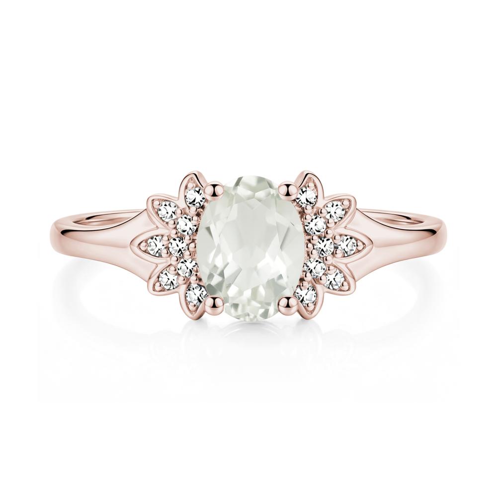 Oval Shaped London Blue Topaz Cluster Cocktail Ring - LUO Jewelry #gemstone_Green Amethyst