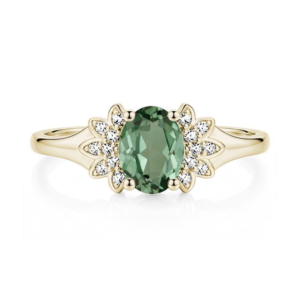 Oval Shaped London Blue Topaz Cluster Cocktail Ring - LUO Jewelry #gemstone_Green Sapphire