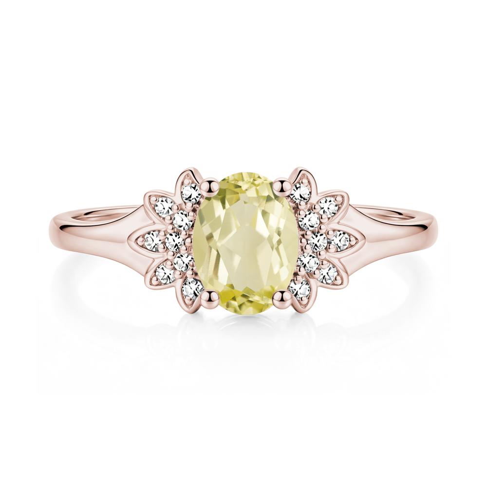 Oval Shaped London Blue Topaz Cluster Cocktail Ring - LUO Jewelry #gemstone_Lemon Quartz
