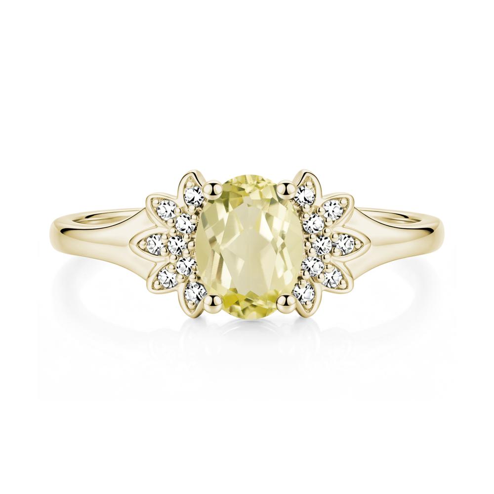 Oval Shaped London Blue Topaz Cluster Cocktail Ring - LUO Jewelry #gemstone_Lemon Quartz