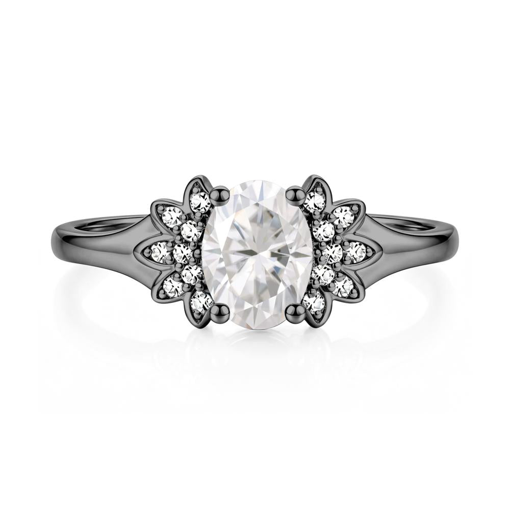 Oval Shaped London Blue Topaz Cluster Cocktail Ring - LUO Jewelry #gemstone_Moissanite