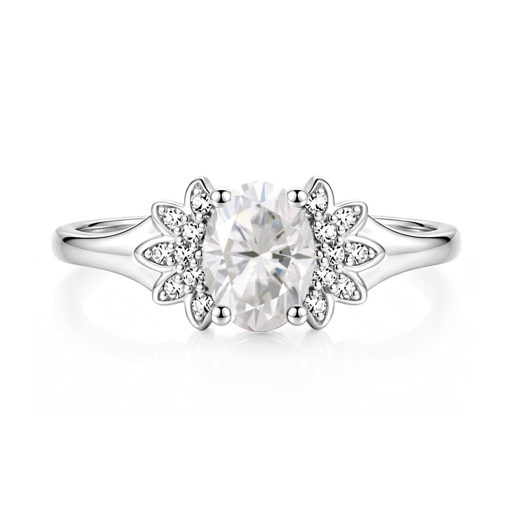 Oval Shaped London Blue Topaz Cluster Cocktail Ring - LUO Jewelry #gemstone_Moissanite