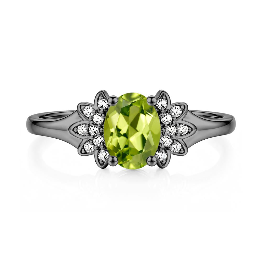 Oval Shaped London Blue Topaz Cluster Cocktail Ring - LUO Jewelry #gemstone_Peridot