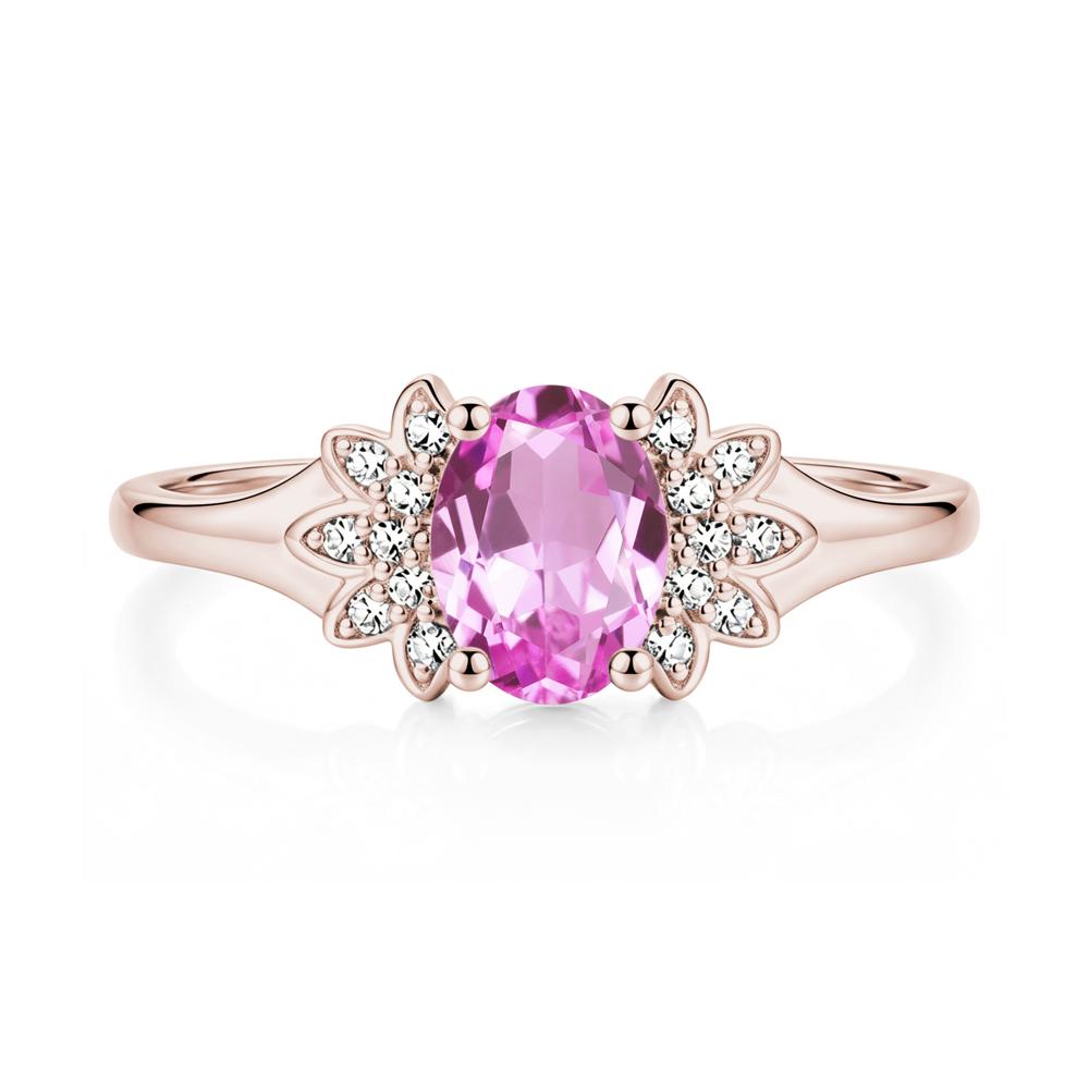 Oval Shaped London Blue Topaz Cluster Cocktail Ring - LUO Jewelry #gemstone_Pink Sapphire